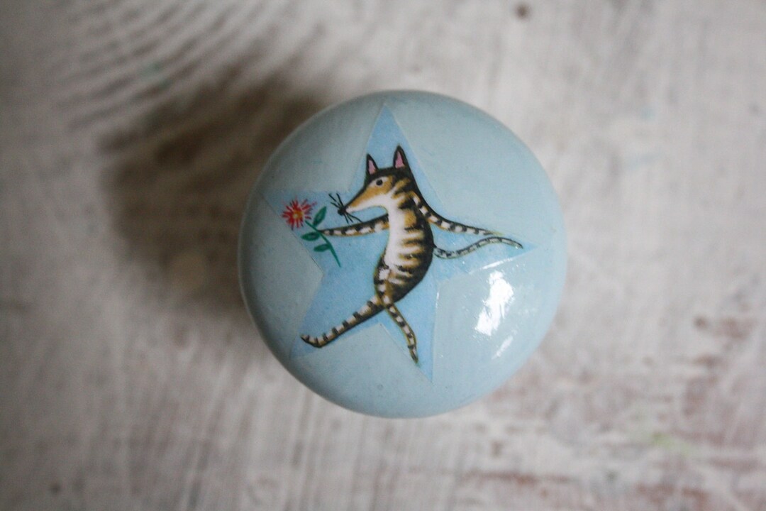 Kids Dresser Knob Baby Blue Knobs Nursery Furniture Fox Etsy