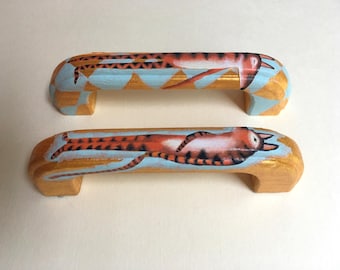 Knobs, Handles, Pulls, Furniture Knob, Painted Handle, Art Pull. Upcycle And Transform Filing Cabinet Furniture. Turquoise, Gold D Handles.