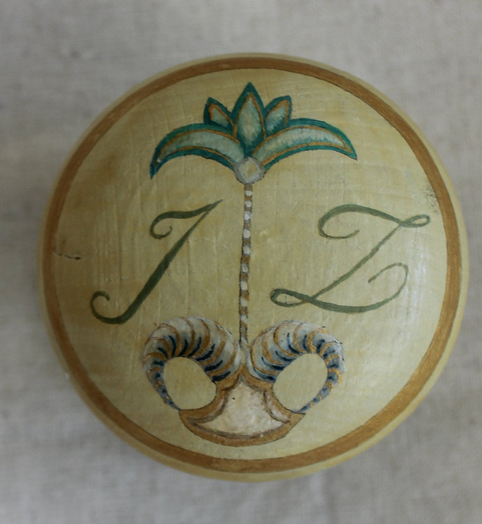 Hand Painted Monogram Dresser Knobs and Handles. Cream Decor Etsy