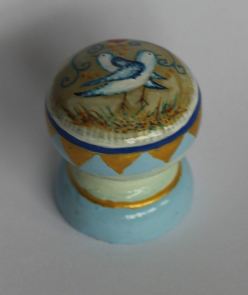 bird knob, rustic style, handles and pulls, rustic style handles, bluebird love heart, love heart knob, bird heart knobs, painted bird. image 3