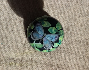 perilla de tocador, perilla, perilla de gabinete, tirón de cajón, perilla de mariposa azul, perilla negra, perilla verde, perilla para decoupage y muebles pintados. PERILLAS.