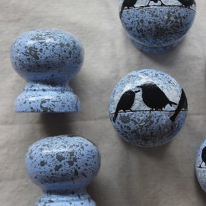 bird furniture pull, bird furniture handle, bird furniture knob, blue grey knob, blue grey handle, blue grey pull, blackbirds knob, pulls.