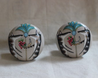 EGYPTIAN Drawer Knobs, Large 50 cm Pulls, Turquoise & Gold Luxury Painted Knob, Egyptian Style Handle, Mint Knobs, Mint Green Decor, UNIQUE!