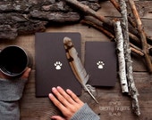 Forest notebook with a carved pattern - Paw- set of 2 notebook