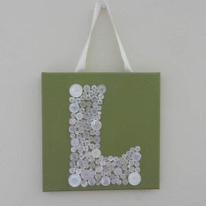 CUSTOM Button Monogram Letter Wall Decor