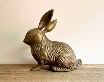 Mid Century Brass Rabbit Bunny Hare Figurine