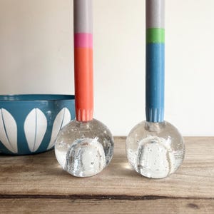 REDUCED Pair of Iittala Finland Timo Sarpaneva ‘Arkipelago’ Glass Candlestick Holders