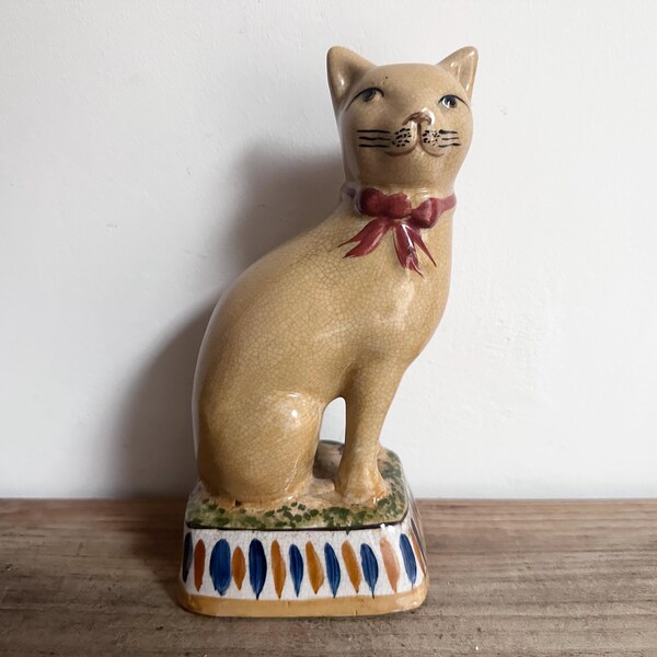 REDUCED Vintage Staffordshire Style Siamese Sitting Cat
