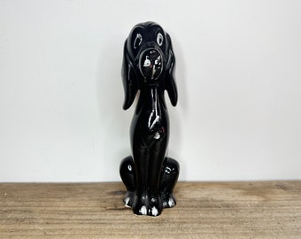 Kitsch 1950s Vintage Black Dog Figurine