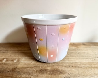 Unusual Vintage 1980s Pastel Abstract Planter