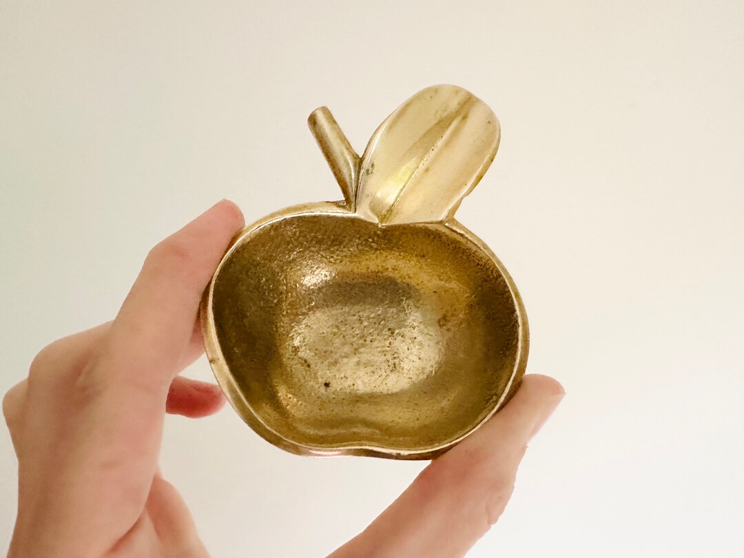 Vintage Solid Brass Apple Ashtray or Trinket Dish Etsy