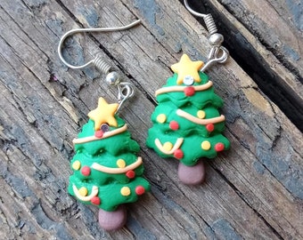 Christmas Tree earrings earrings, Christmas earrings, novelty earrings, secret santa gift, christmas jewelry, stocking stuffer