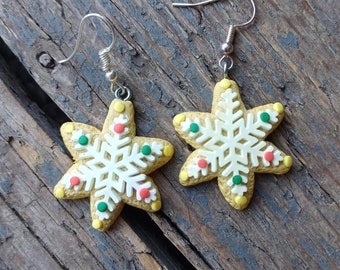 Gingerbread earrings, Christmas earrings, novelty earrings, secret santa gift, christmas jewelry, stocking stuffer