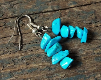 Turquoise Earrings, beaded earrings, blue earrings, boho earrings, 21st birthday gift, mothers day gift