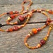 Long Orange necklace, Orange bead necklace, Orange necklace, boho necklace, 30th birthday gift