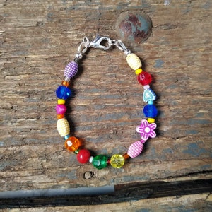 Beaded bracelet, boho bracelet, best friend gift, sister gift, rainbow bracelet, childs bracelet image 6