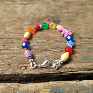 Beaded bracelet, boho bracelet, best friend gift, sister gift, rainbow bracelet, childs bracelet image 5