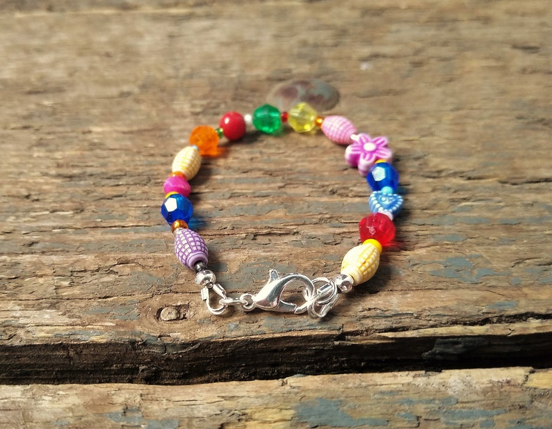 Beaded bracelet, boho bracelet, best friend gift, sister gift, rainbow bracelet, childs bracelet image 5