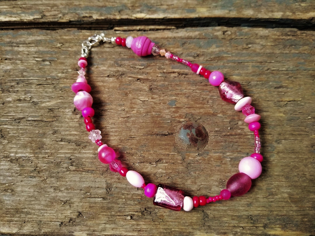 Ankle Bracelet, Pink Anklet, Pink Ankle Bracelet, 21st Birthday Gift