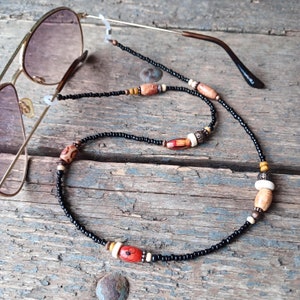 Black glasses chain, boho glasses chain, eyeglass chain, 60th birthday gift, sunglasses chain