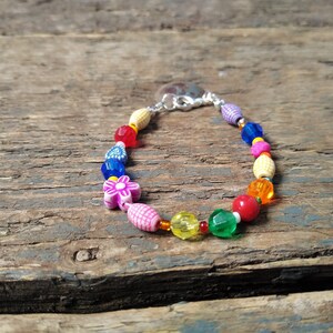 Beaded bracelet, boho bracelet, best friend gift, sister gift, rainbow bracelet, childs bracelet image 4