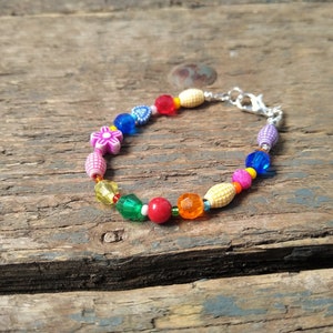 Beaded bracelet, boho bracelet, best friend gift, sister gift, rainbow bracelet, childs bracelet image 3