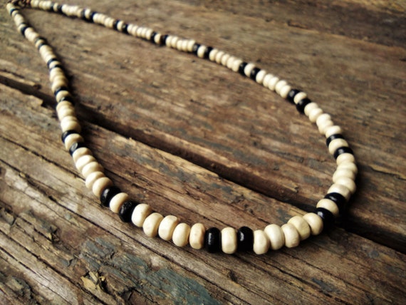 Wooden Necklace for Men, Wood Bead Necklace, Man Necklace, Men's Jewelry,  Surfer Necklace 