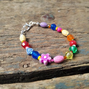 Beaded bracelet, boho bracelet, best friend gift, sister gift, rainbow bracelet, childs bracelet image 7
