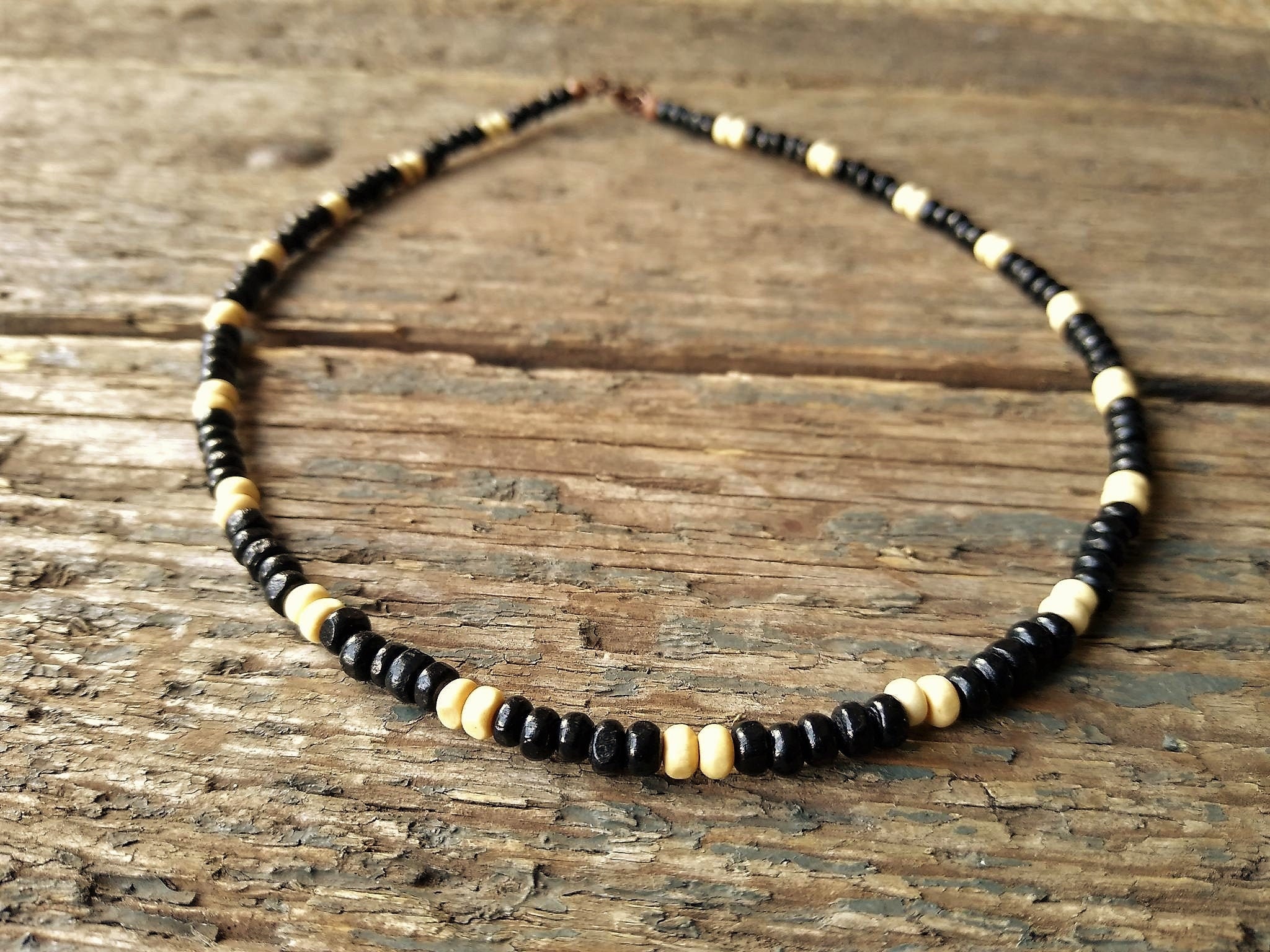 Black & White Bead Necklace Mens Necklace Men's Jewelry Etsy