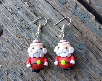 Pendientes de Papá Noel, pendientes de Navidad, pendientes de novedad, regalo secreto de Papá Noel, joyas de Navidad, relleno de medias