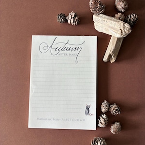 Autumn Notepad, Illustrated Fall To Do List, Moody Botanical Desk and Journal Stationery