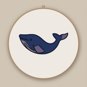 Vintage Whale Hoop Embroidery Pattern | Sea-Inspired Stitching (PDF)