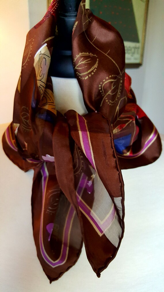 BILL BLASS Silk Scarf Bandana / 20" Square / Satin