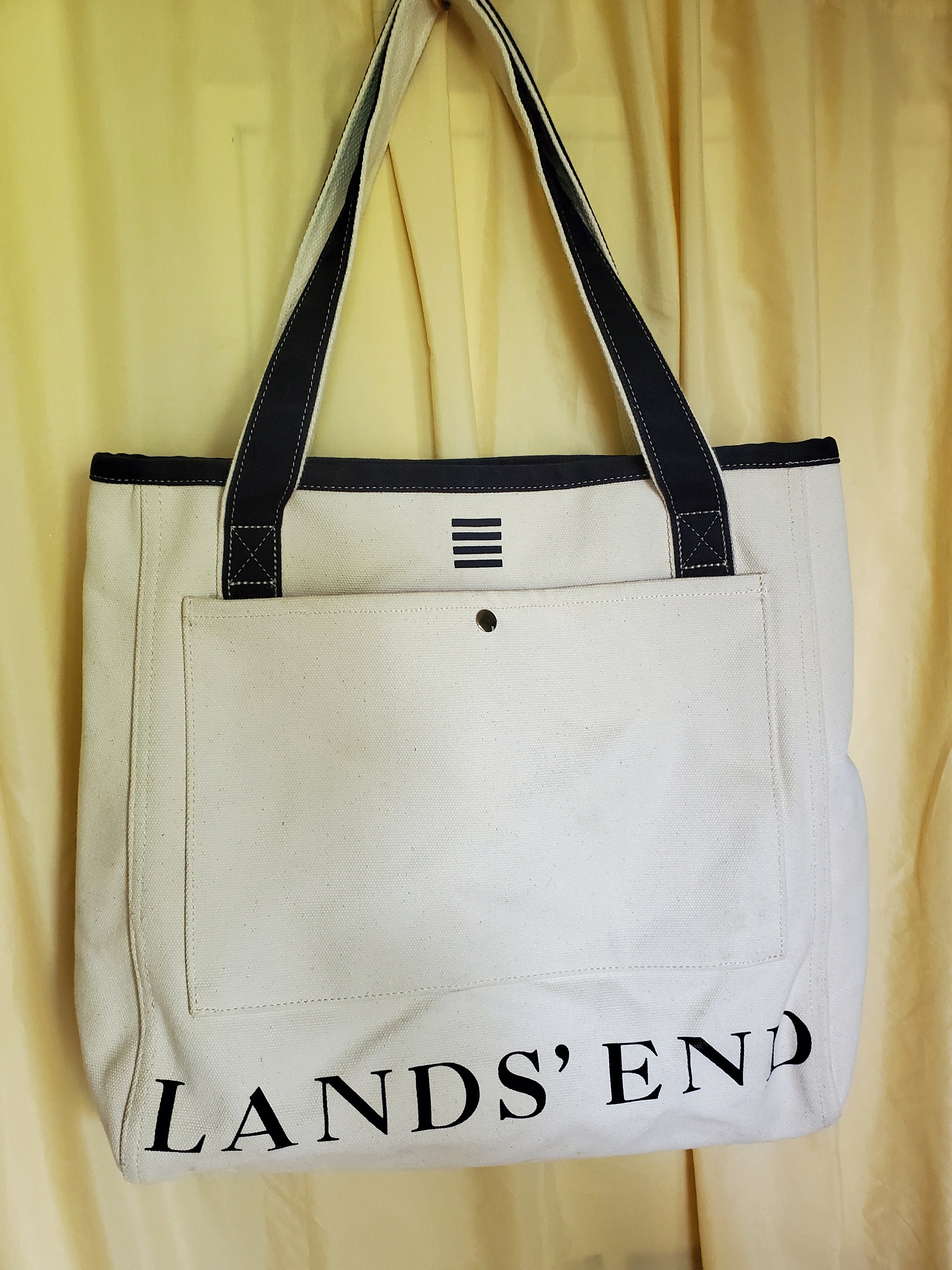 LANDS' END Canvas Tote Bag With Embroidered Name "