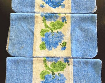 LADY PEPPERELL Washcloths Set of Three Floral Vintage