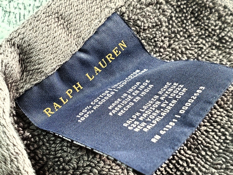 RALPH LAUREN Wash Cloths 2 / Solid Blue Solid Charcoal Face | Etsy