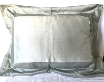 RESTORATION HARDWARE Silk Throw Pillow 16" x 22" Lumbar  Tailored Flange Complete Pillow Cushion Vintage