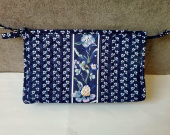 VERA BRADLEY Travel Cosmetics Bag Flamingo Fiesta Pattern Quilted Cotton Pinks on Black Unused Condition With Tag Sweet Etsy
