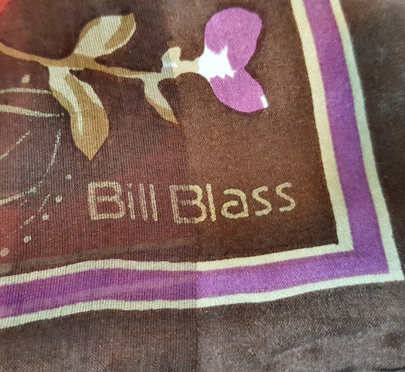 BILL BLASS Silk Scarf Bandana / 20" Square / Satin