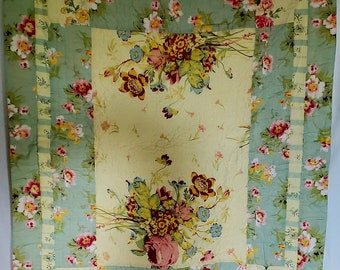 ARMOIRE Pillow Sham / Standard / Quilted / Gorgeous Multi Floral / Vintage / Shabby Chic Cottage