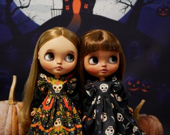 Beautiful Halloween dress for Blythe dolls.