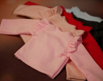 Blythe Long Sleeve T-Shirt with ruffle.
