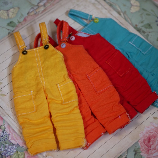 Colorful overalls for Blythe & Qbaby ( big fish bodies ) doll.