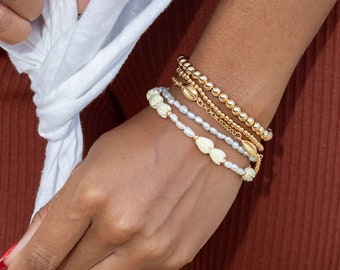 Pearl Pikake Flower Bead Bracelet - Mele