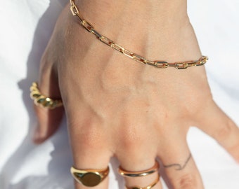 Gold Paperclip Gliederketten Armband - Kaiea