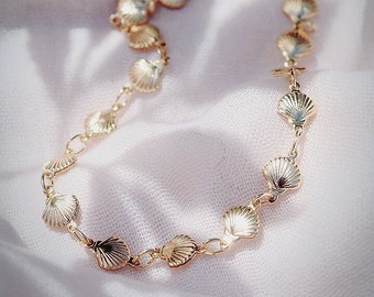 Gold Filled Seashell Chain Choker Necklace - Leialoha