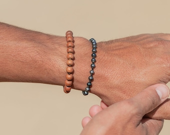 Bracelet unisexe extensible en bois de santal - Kawikani