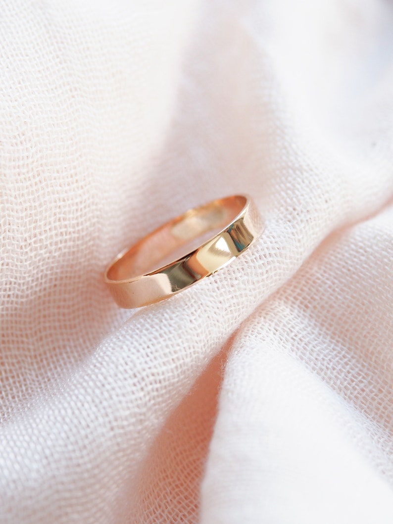 Thick Wide Gold Ring, Koa Ring thick gold ring, thick stack ring, stacking ring, stacking gold ring, minimalist gold filled ring image 1