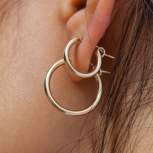 Everyday Gold Filled Hoops, Medium Gold Filled Hoop Earring, Small Gold Hoops