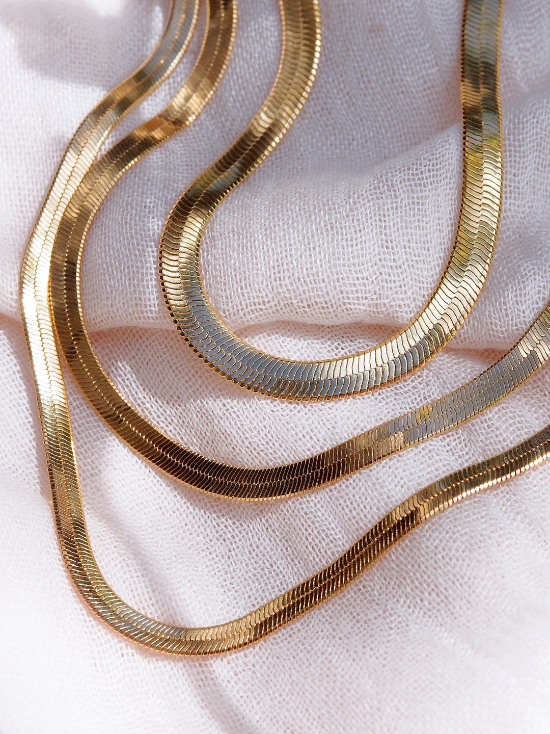 Desi Herringbone Chain Necklace - Gold main image 0